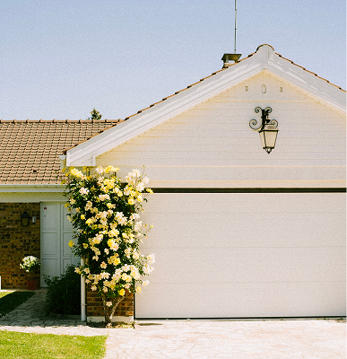 white garage door